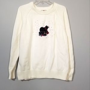 Off White Winter Bears Sweater Size Large